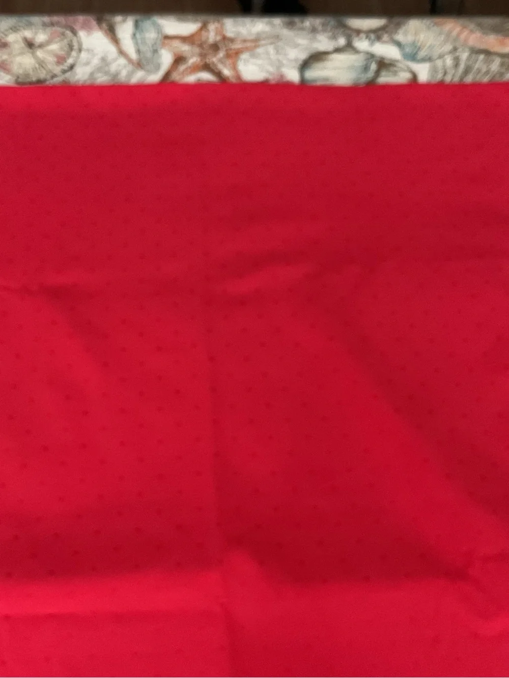 kate spade red tablecloth  with textured dots
